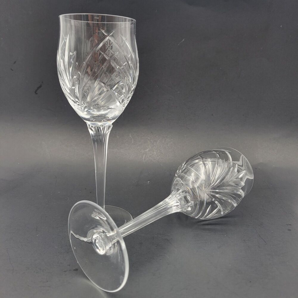 Set 2 Waterford Marquis Destiny Crystal Wine / Water Goblet Glasses Vtg 8.1/2"